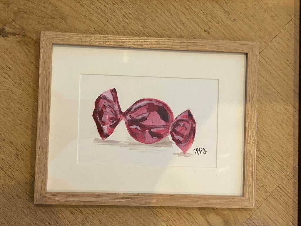 Origineel klein schilderijtje snoepje keuken, Ophalen of Verzenden, Zo goed als nieuw, Schilderij