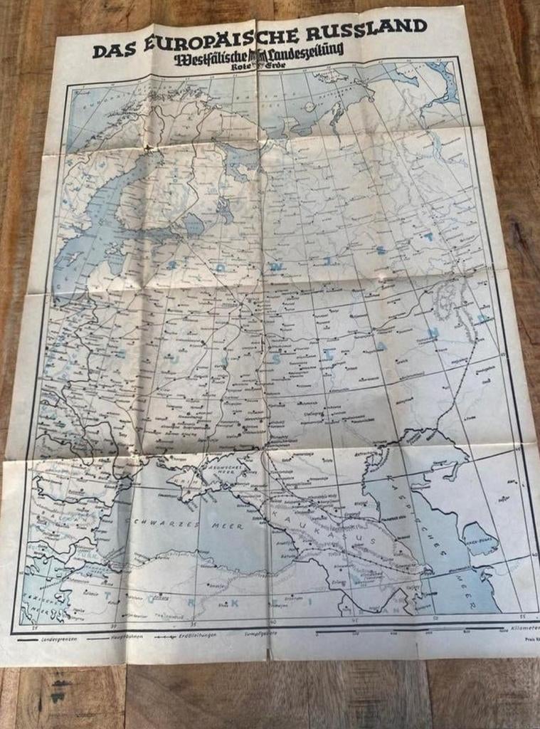 Das europäische russland landkaart, Verzamelen, Ophalen of Verzenden, Nederland, Foto of Poster