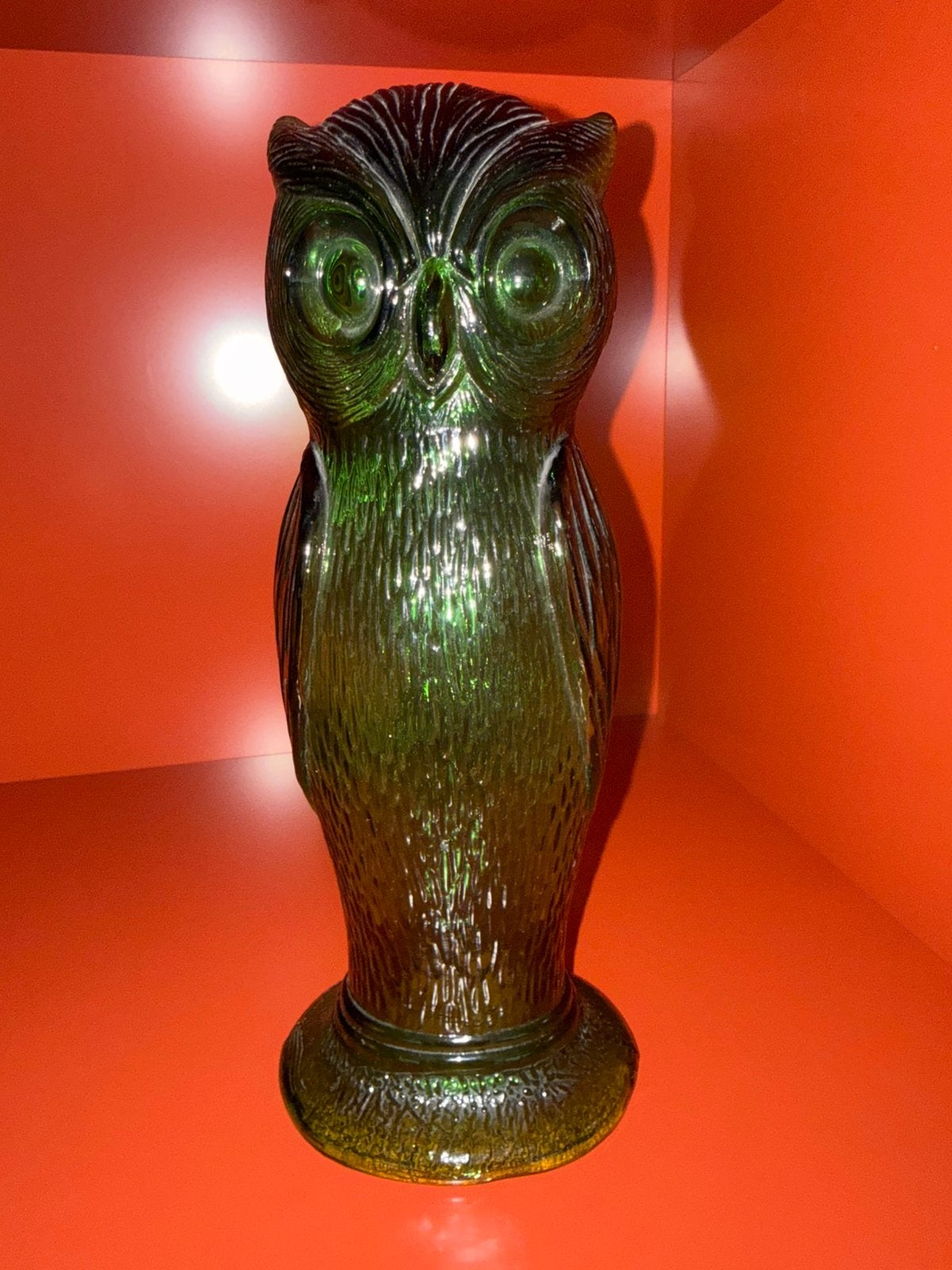 Midcentury glazen uil 30 cm, Ophalen of Verzenden