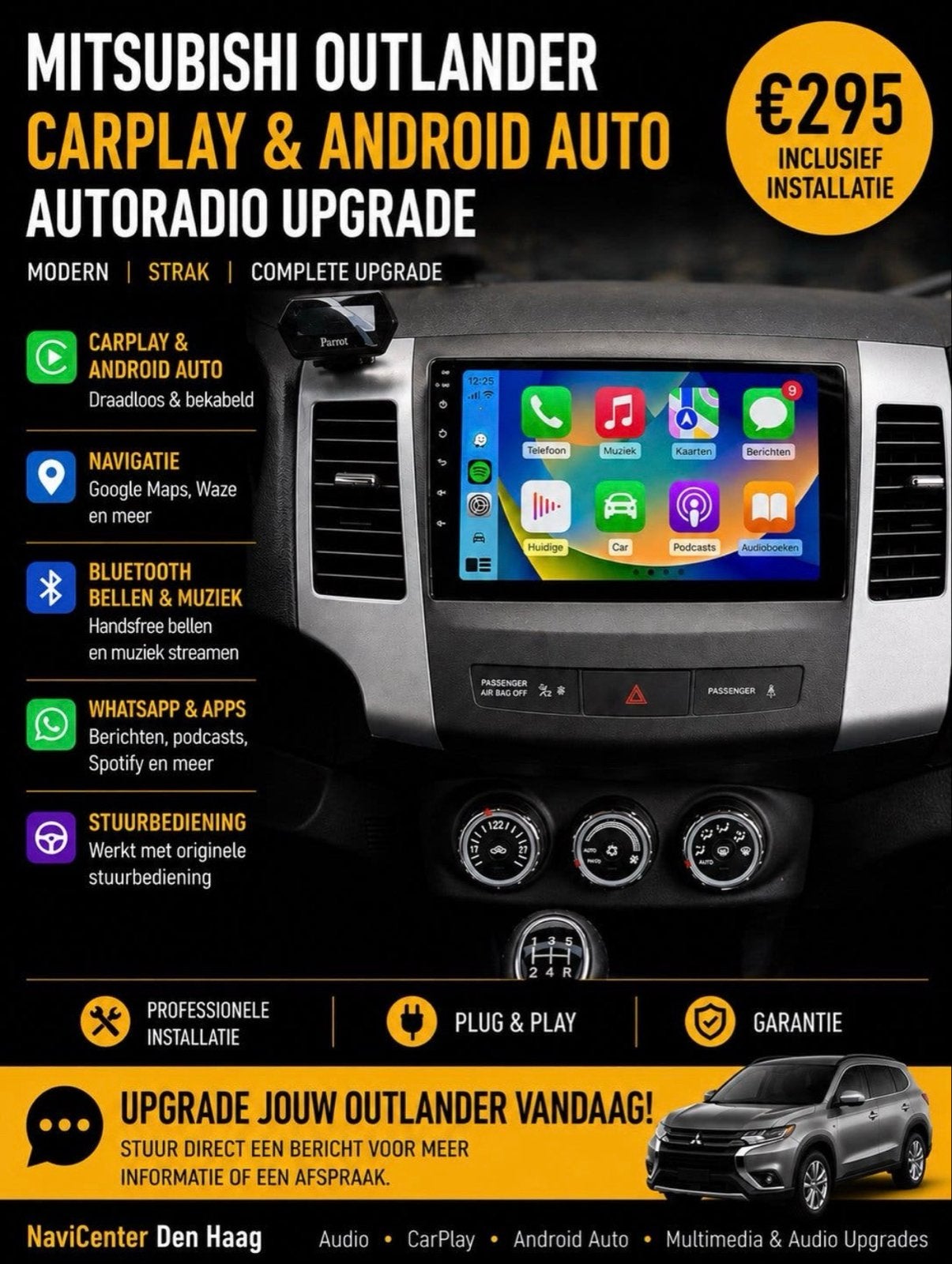 Mitsubishi Outlander CarPlay & Android Auto Upgrade, Auto diversen, Ophalen of Verzenden, Nieuw