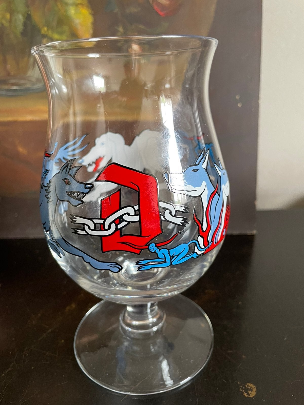 1 DUVEL glas limited collectie van Iwan Smit, Ophalen of Verzenden, Zo goed als nieuw, Glas of Glazen, Duvel