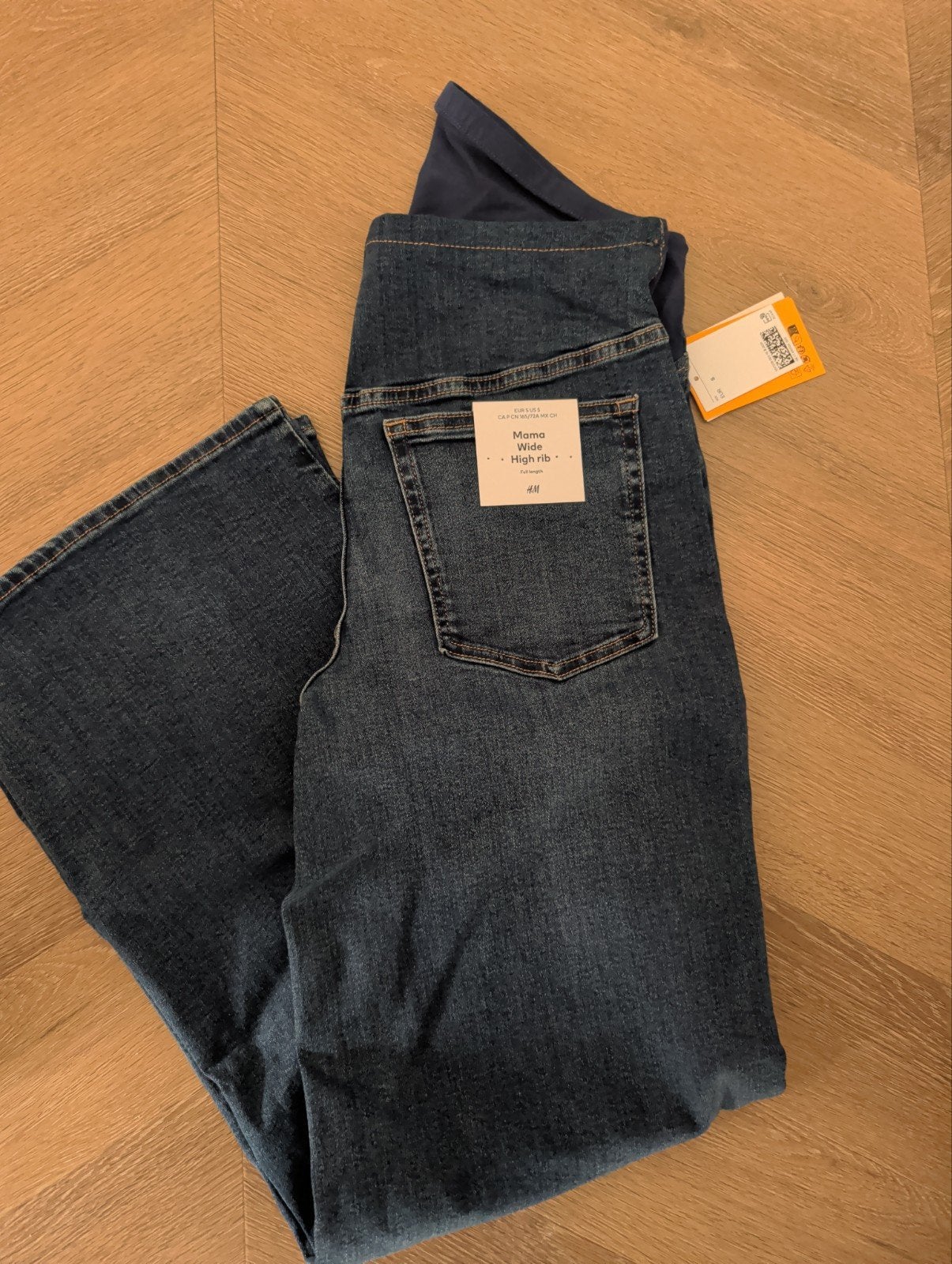 Nieuw! H&M mama wide jeans super stretch maat S zwangerschap, H&M, Blauw, Nieuw, Ophalen of Verzenden