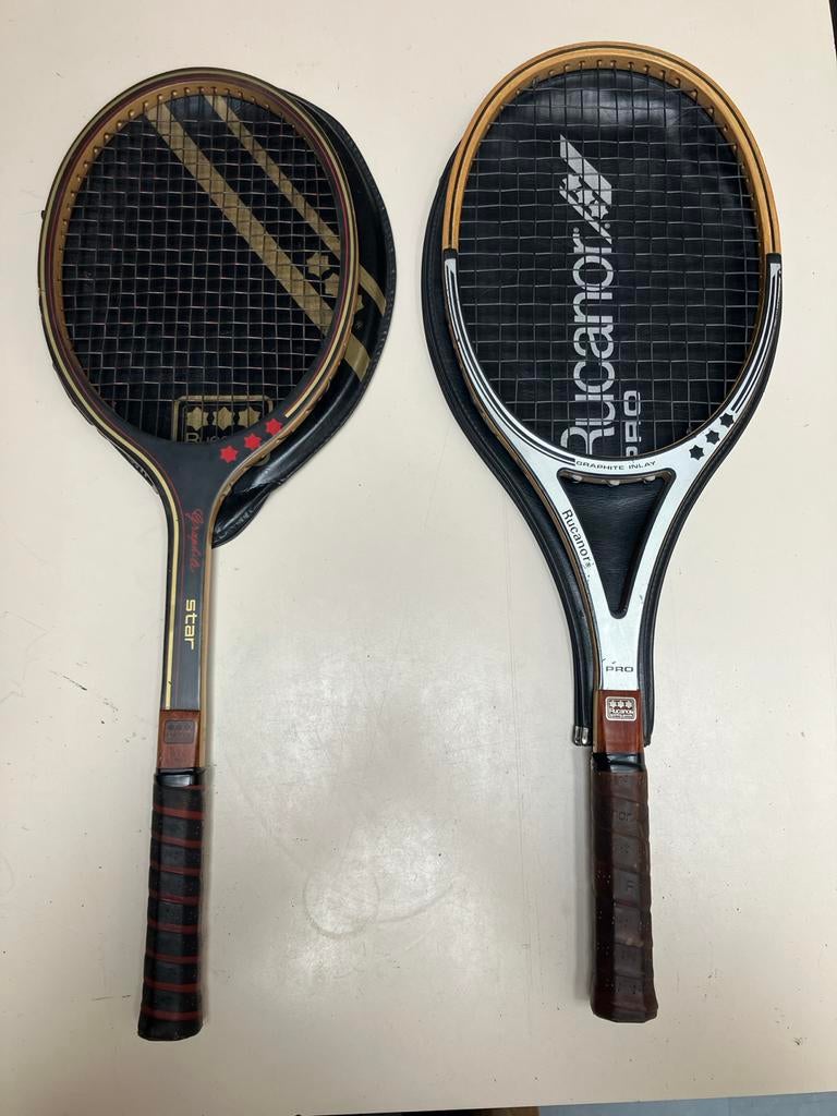 Vintage rucanor houten tennisrackets, Sport en Fitness, Tennis, Ophalen of Verzenden, Zo goed als nieuw, Racket, Overige merken