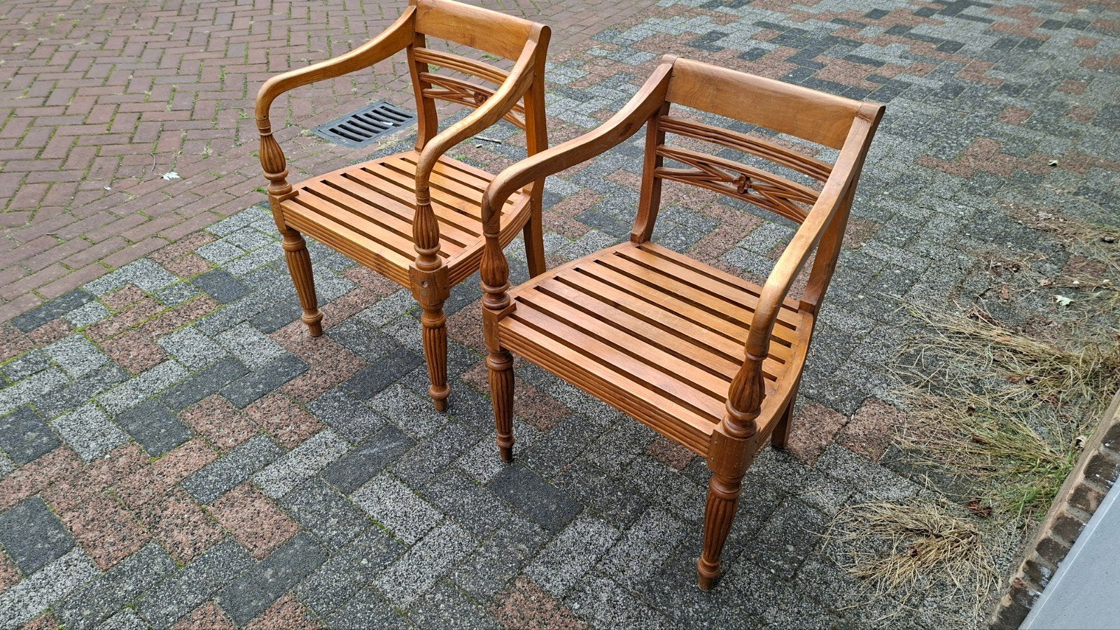 Teak stationsstoelen, Ophalen, Gebruikt, Teakhout