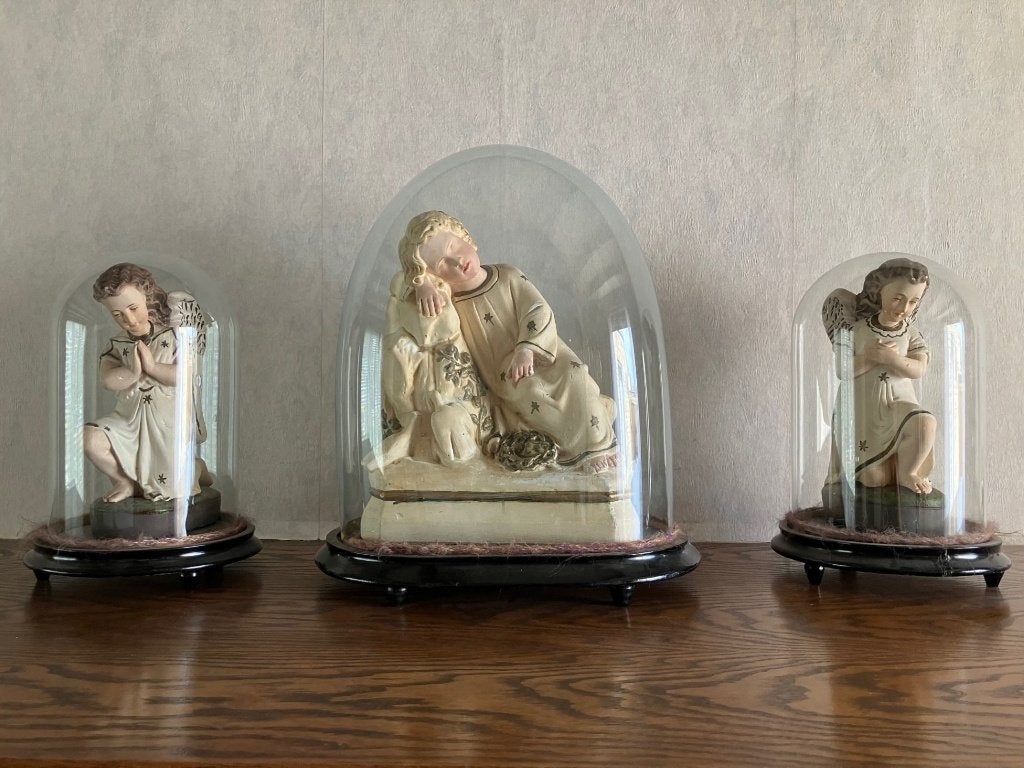 3 vintage / retro stolpen met engeltjes in zeer goede staat., Antiek en Kunst, Ophalen