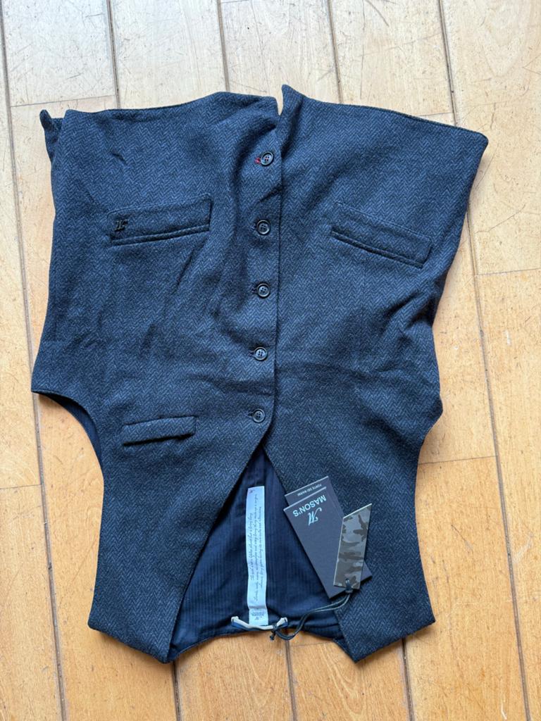 Nieuw Masons Gilet - Grijs Visgraatpatroon Maat 52, Ophalen of Verzenden, Nieuw