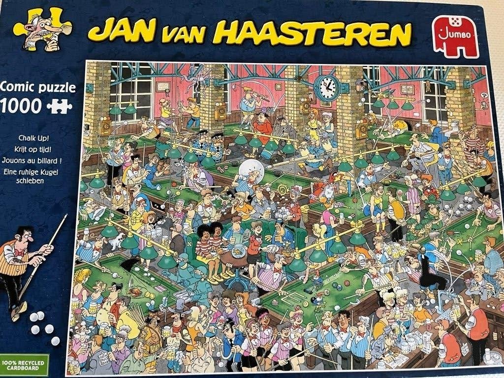 Van Haasteren puzzel 1000 stuks Krijt op tijd, Ophalen of Verzenden, 500 t/m 1500 stukjes, Zo goed als nieuw, Legpuzzel