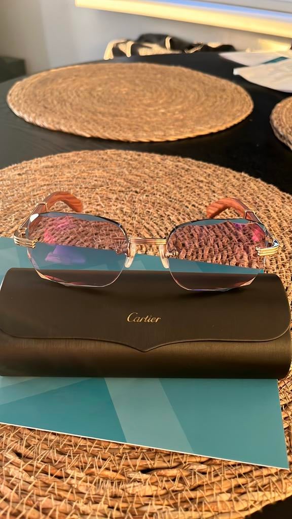 Cartier bril horn en hout CT0377O, Sieraden, Tassen en Uiterlijk, Zonnebrillen en Brillen | Heren, Ophalen of Verzenden, Zo goed als nieuw