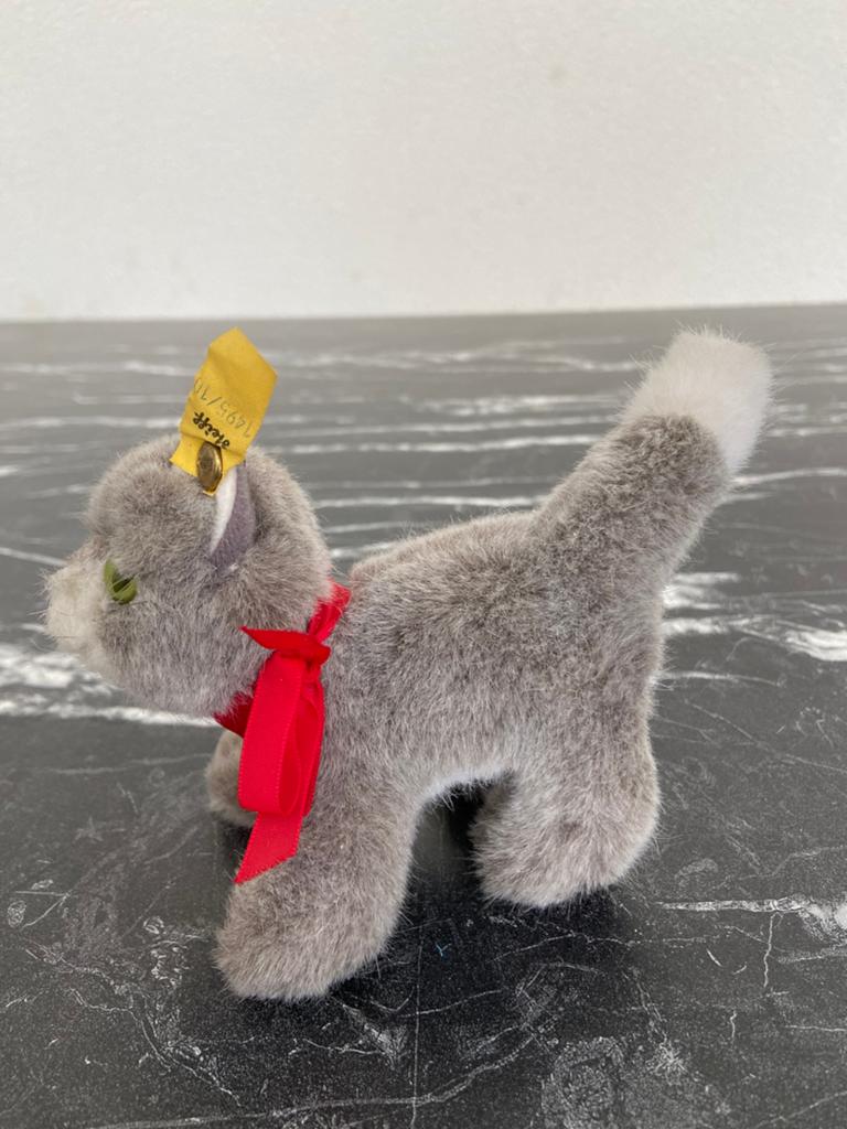 Steiff poes met knop 13 cm, Antiek en Kunst, Antiek | Speelgoed, Ophalen of Verzenden