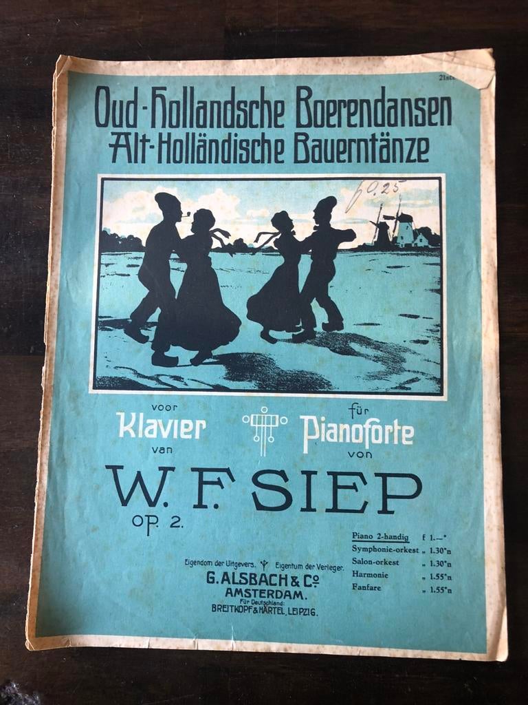 Bladmuziek met Oud Hollandse Dansen van W Siep voor piano, Muziek en Instrumenten, Bladmuziek, Overige genres, Ophalen of Verzenden