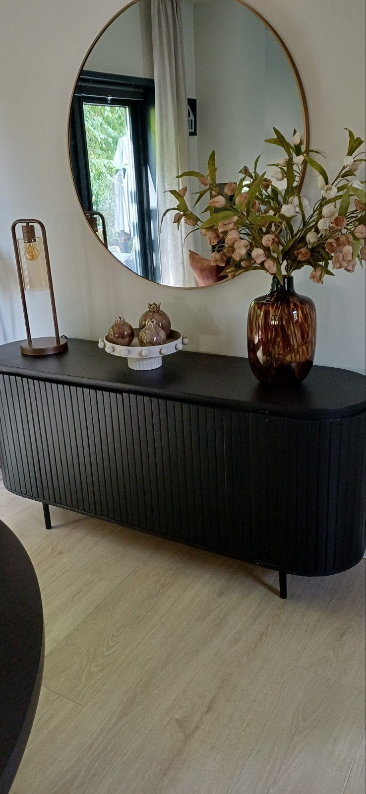 Dressoir zwart 160 cm breed, Huis en Inrichting, Ophalen, Gebruikt, 25 tot 50 cm, 150 tot 200 cm