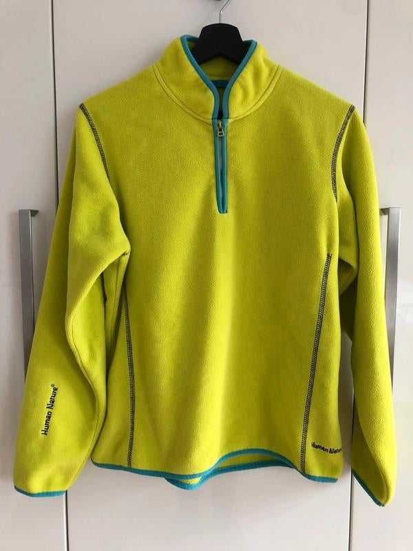 Fleece ski pully van Human Nature , green / geel M, Maat 38/40 (M), Ophalen of Verzenden, Zo goed als nieuw, Trui