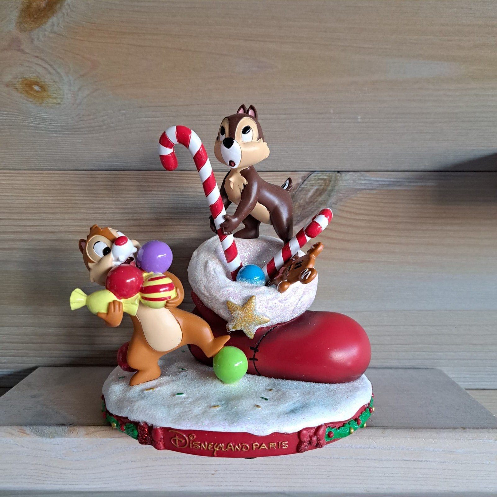 Disney Knabbel en Babbel kerst beeld, Ophalen of Verzenden, Overige figuren, Zo goed als nieuw, Beeldje of Figuurtje