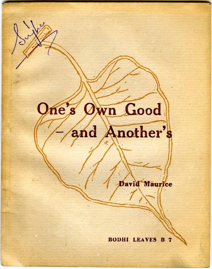 One's Own Good and Another's - David Maurice, David Maurice, Ophalen of Verzenden, Zo goed als nieuw, Boeddhisme