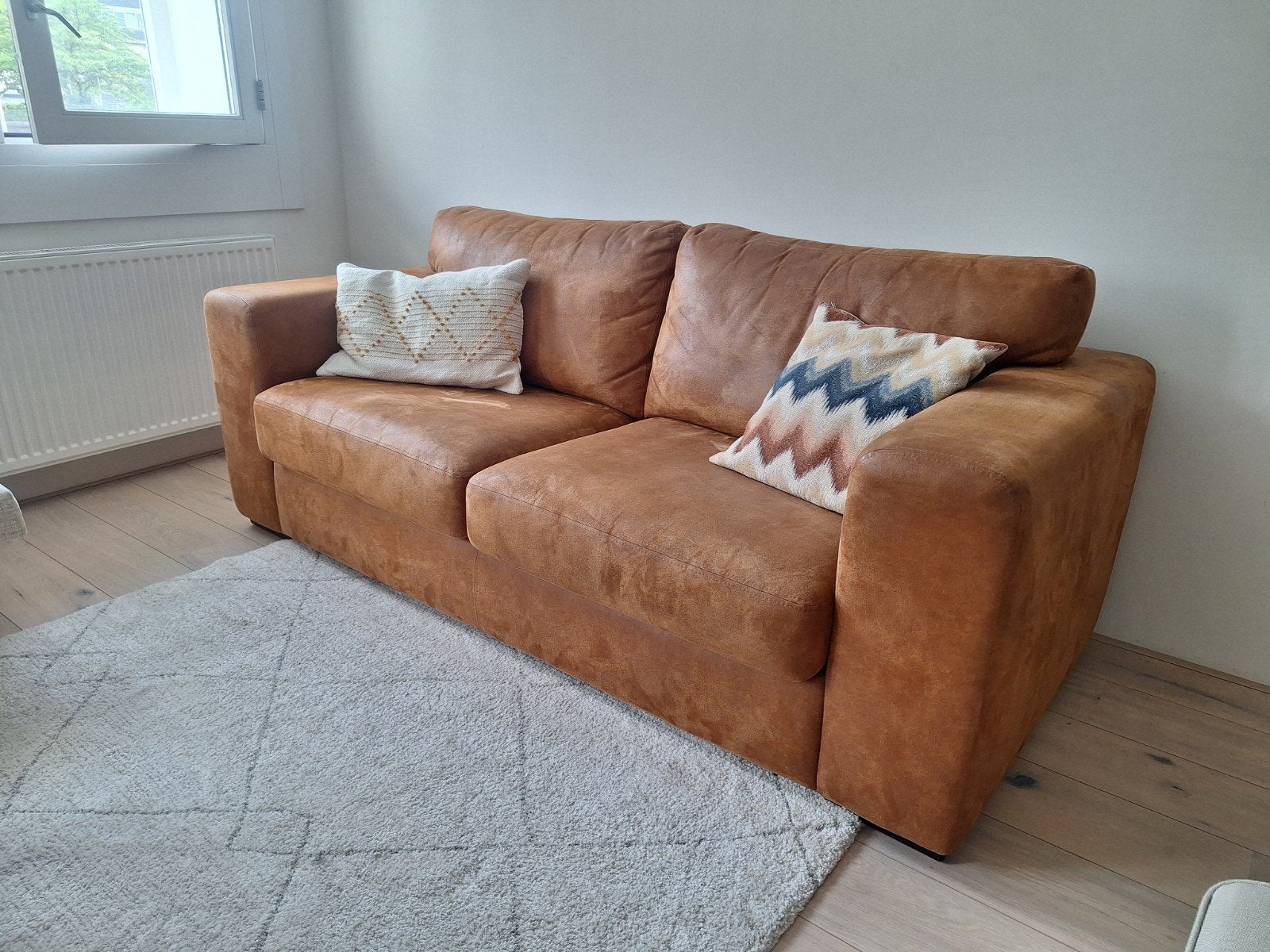 Country LifeStyle Nubuck Leren Bank - Geïmpregneerd, Ophalen, Gebruikt, Tweepersoons, Leer
