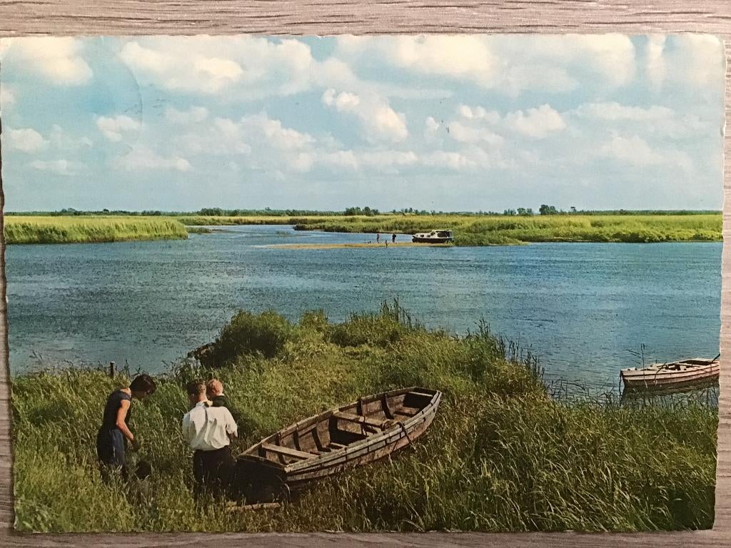 Biesbosch Stel met kind en bootje, Verzenden, Voor 1920, Gelopen, Noord-Brabant