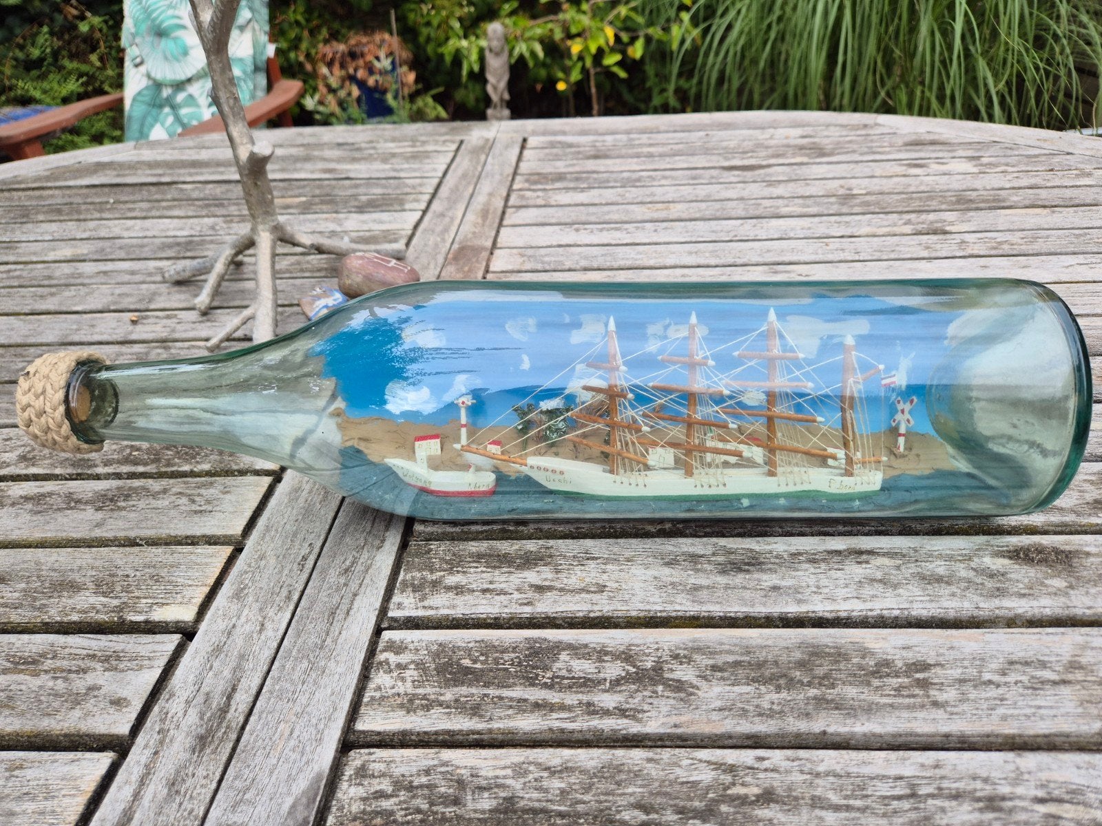 Decoratief scheepje in fles - 50cm lang, Ophalen of Verzenden, Gebruikt