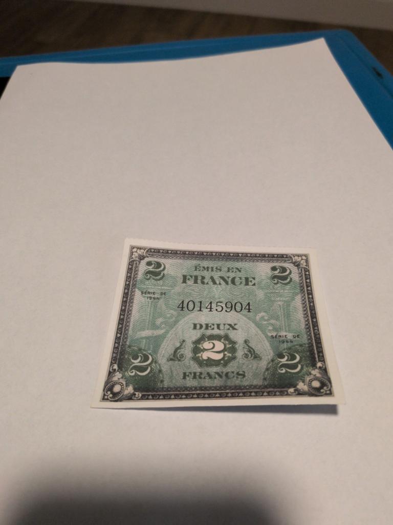 Zeldzaam Frans 2 Francs biljet uit 1944 - Oorlogsbiljet, Postzegels en Munten, Bankbiljetten | Europa | Eurobiljetten, Ophalen of Verzenden