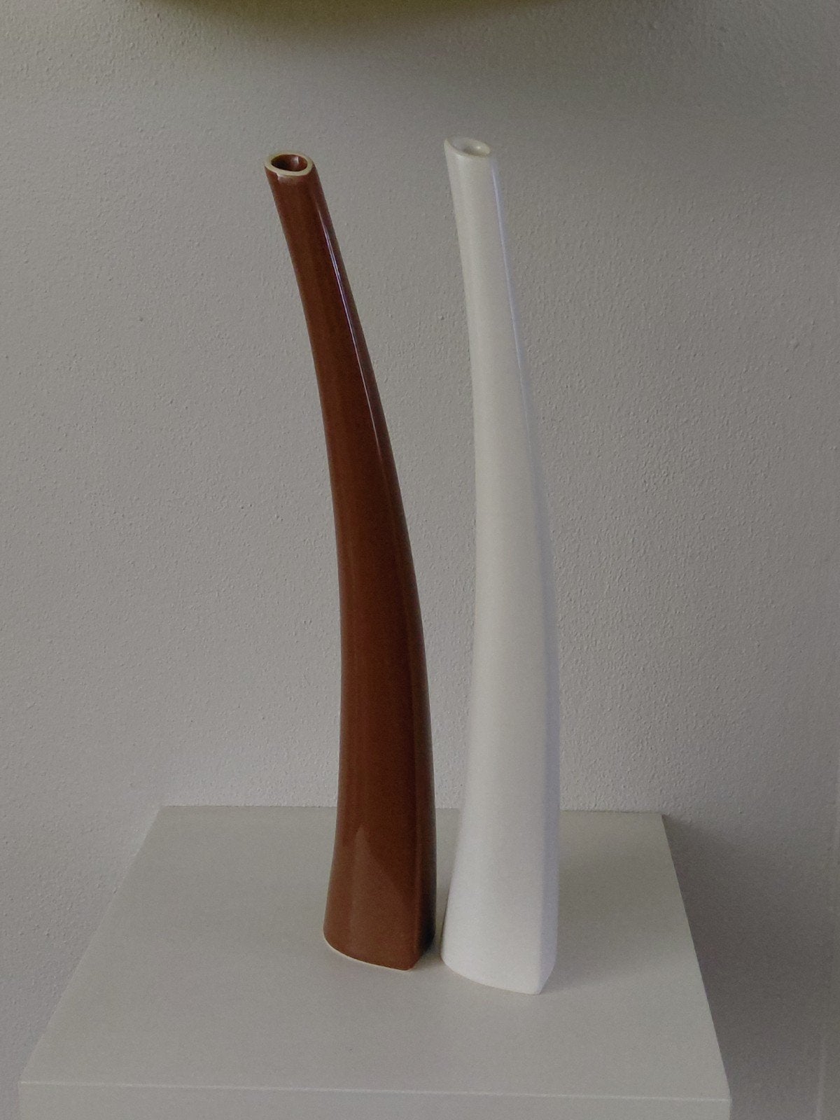 Jaliang Collection Vazen - Set van 2 (Wit & Bruin), Ophalen of Verzenden