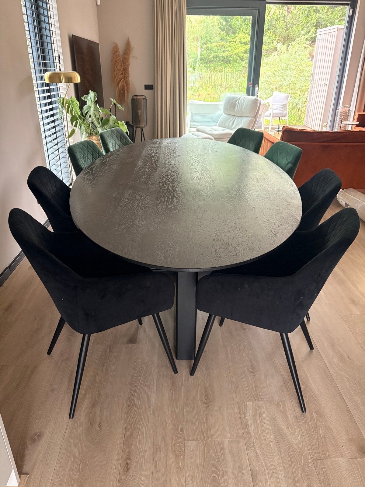 Table du sud Ovale eiken eettafel - Zwart - 260x130 cm, Ophalen, 100 tot 150 cm, Eikenhout, 200 cm of meer