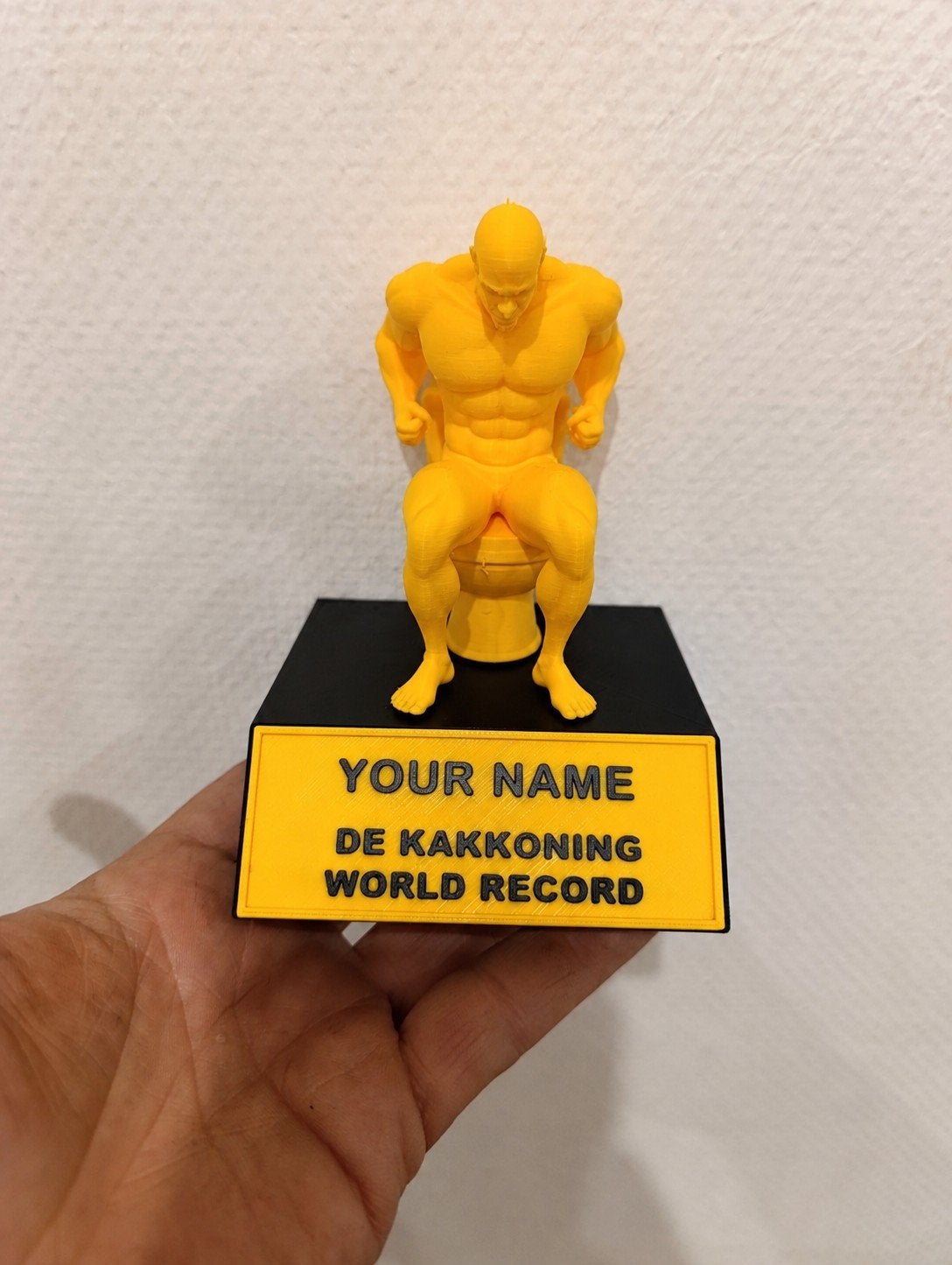 Kakkoning Wereldrecord Trofee -Hilarisch & Personaliseerbaar, Ophalen of Verzenden, Nieuw
