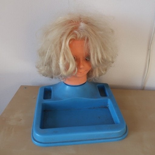 Opmaak pop hoofd vintage retro origineel, Ophalen, Huis en Inrichting