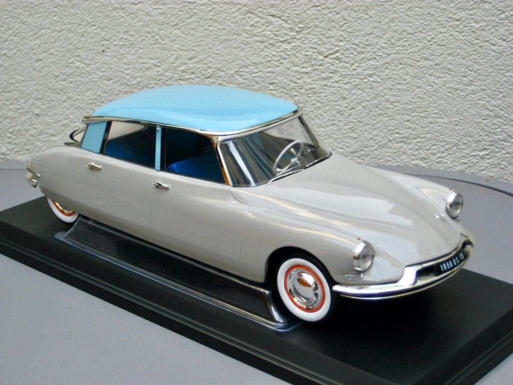Citroen DS 19 1956 grijs rosé met turquoise dak Norev 1:18, Ophalen of Verzenden, Nieuw, Auto, Norev