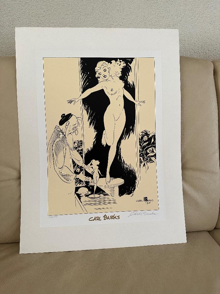 Carl Barks Sculptor & Model Gesigneerde Zeefdruk 102/299 COA, Boeken, Stripboeken, Carl Barks, Eén stripboek, Nieuw, Ophalen of Verzenden