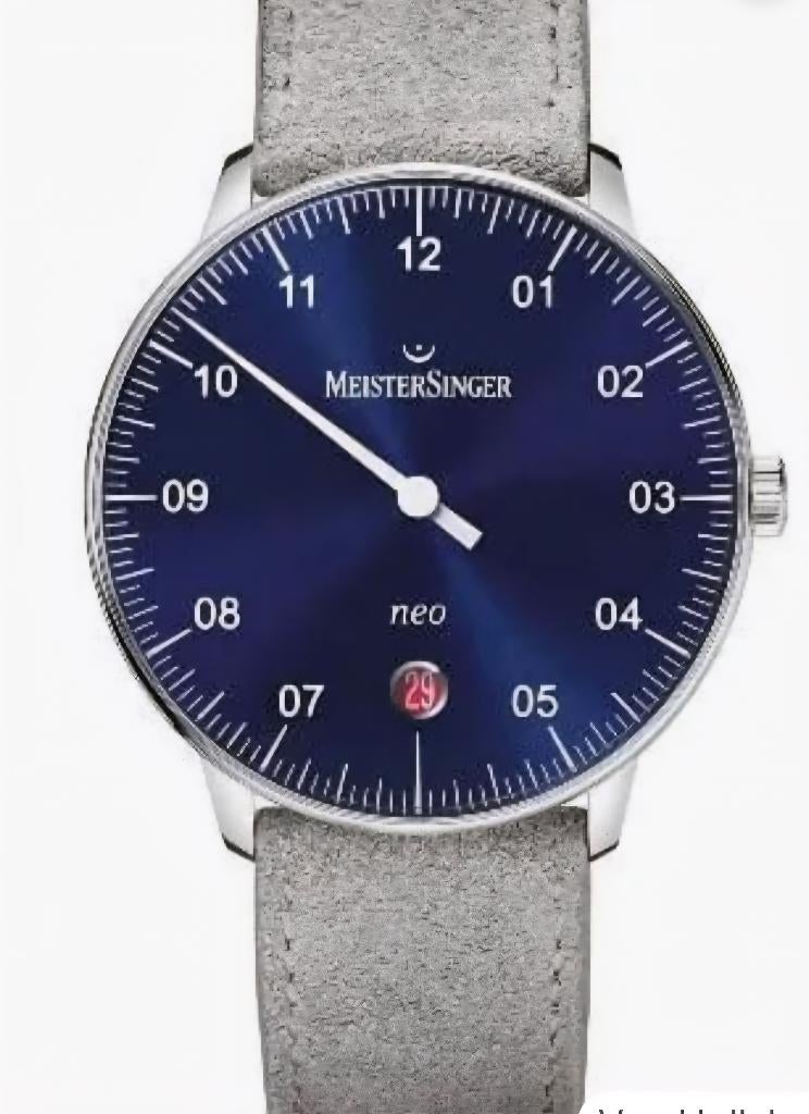 Meistersinger Neo NE908N, Sieraden, Tassen en Uiterlijk, Horloges | Heren, Overige merken, Leer, Staal, Polshorloge