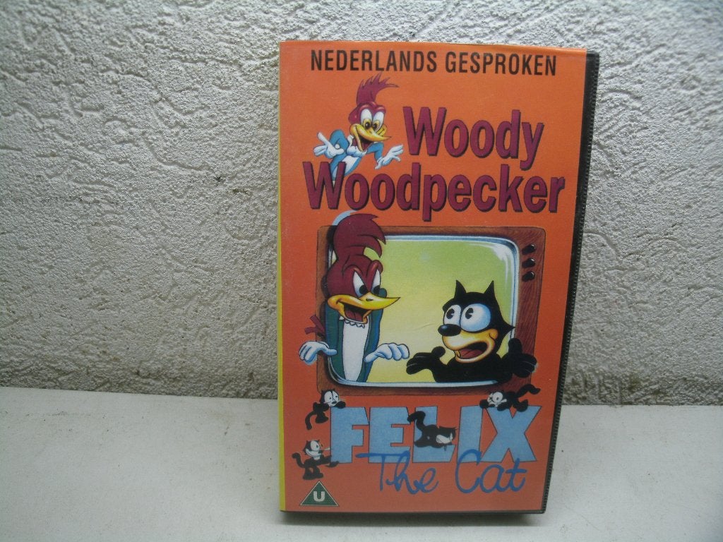 vhs 216a woody woodpecker felix the cat, Alle leeftijden, Ophalen of Verzenden, Zo goed als nieuw