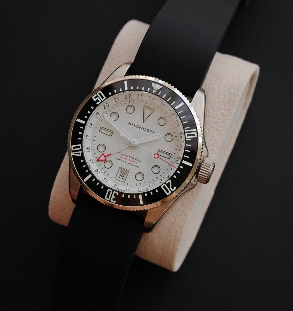 Kronosti Deep Explorer GMT (Titanium), Sieraden, Tassen en Uiterlijk, Horloges | Heren, Overige merken, Polshorloge, Overige materialen