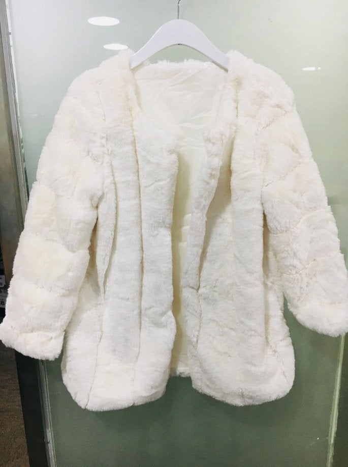 Witte nep bontjas bont jas winterjas warme winter dames, Verzenden, Nieuw, Maat 38/40 (M), Wit