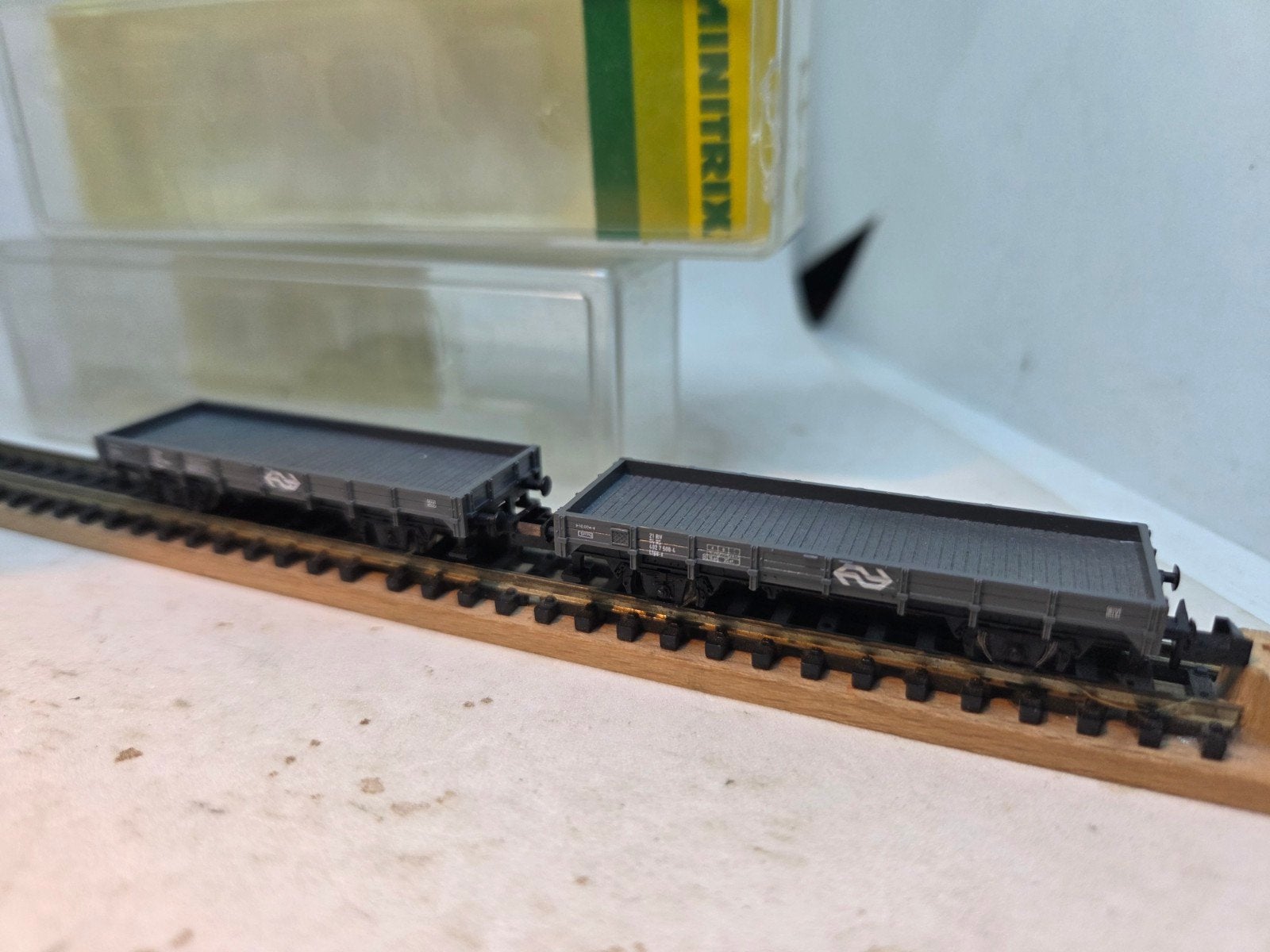 Minitrix 13638 NS set van 2 platte wagons, Gelijkstroom, Trix, Analoog, Wagon