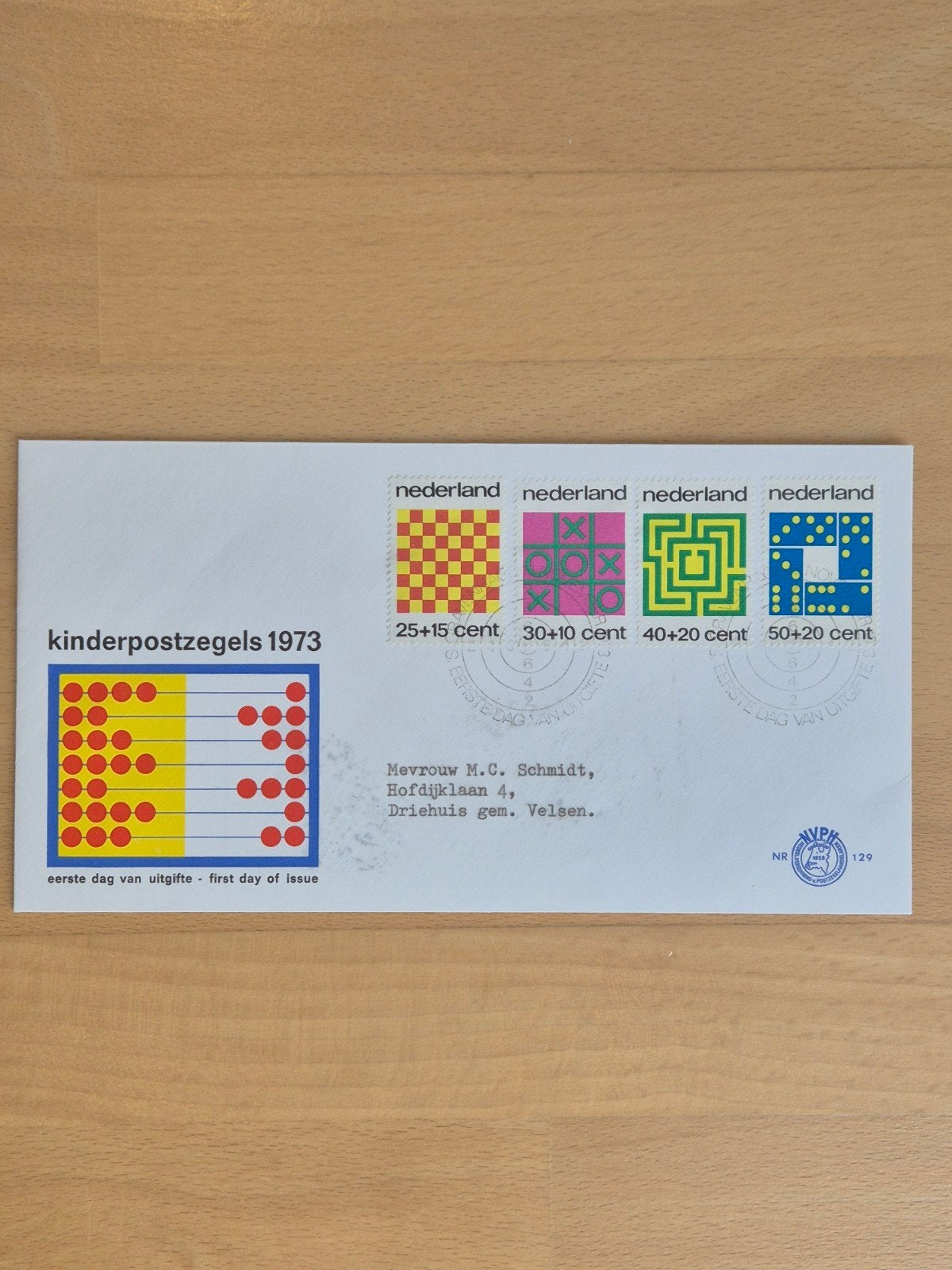FDC 1973 Nederland kinderpostzegels, Postzegels en Munten, Postzegels | Eerstedagenveloppen, Ophalen of Verzenden, Beschreven