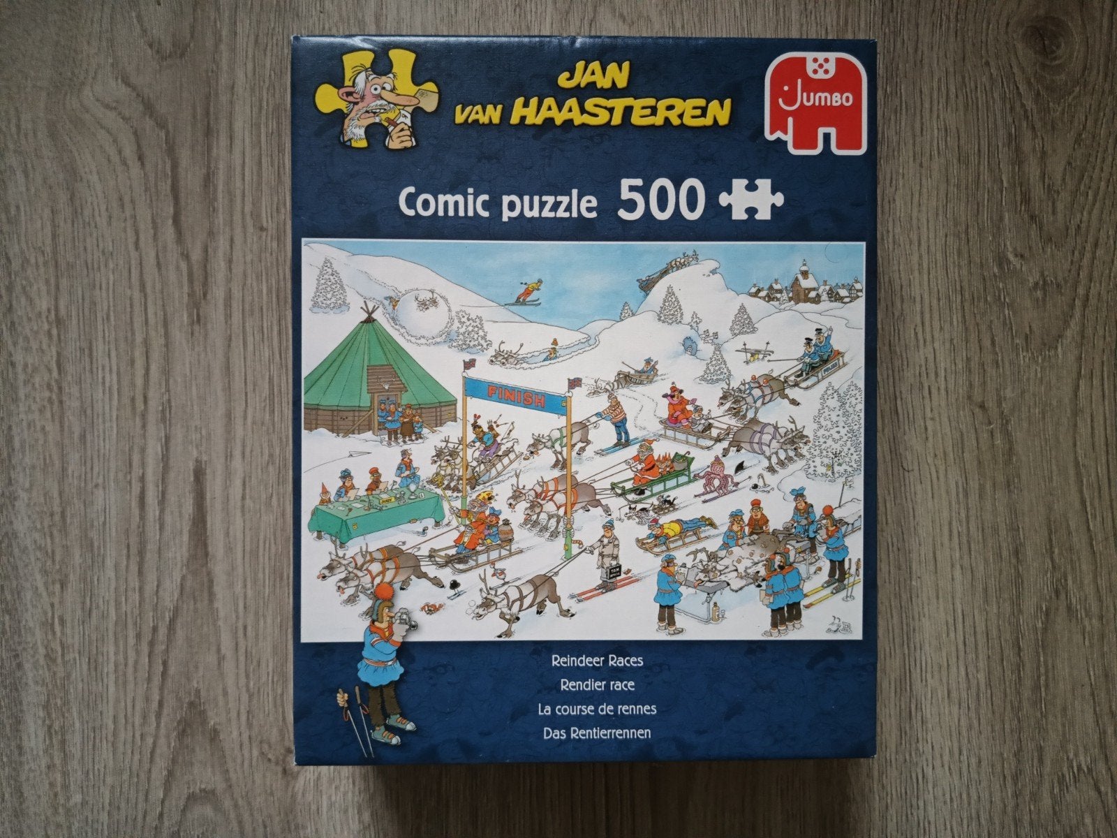 Jan van Haasteren Comic Puzzel - Rendier Race 500+ stukjes, Hobby en Vrije tijd, Denksport en Puzzels, Ophalen, Minder dan 500 stukjes