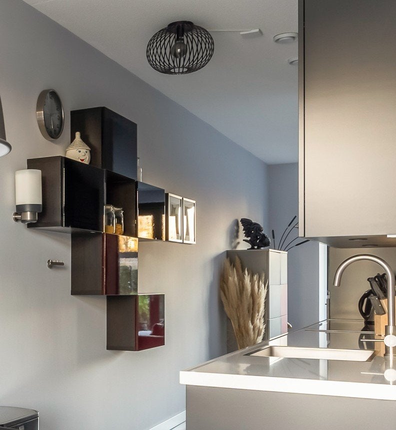 5x IKEA BESTÅ Wandkastjes Hoogglans – Zwart & Rood, Ophalen, Zo goed als nieuw, Minder dan 150 cm, Minder dan 25 cm