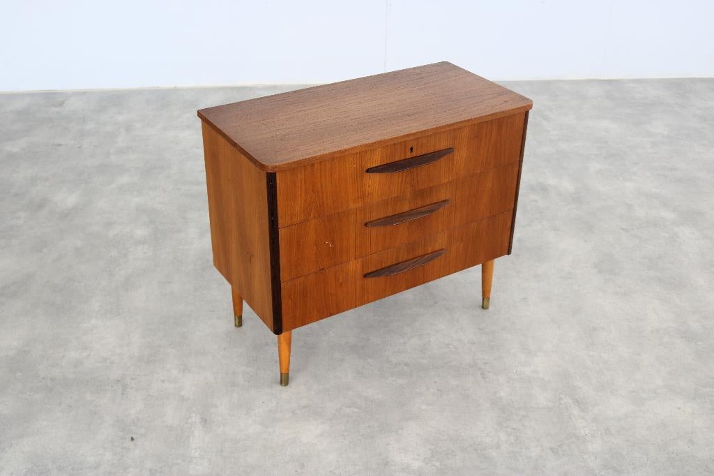 vintage ladekast | kast | jaren 60 | Zweeds, Huis en Inrichting, Kasten | Ladekasten, Gebruikt, ., Teakhout, 3 of 4 laden
