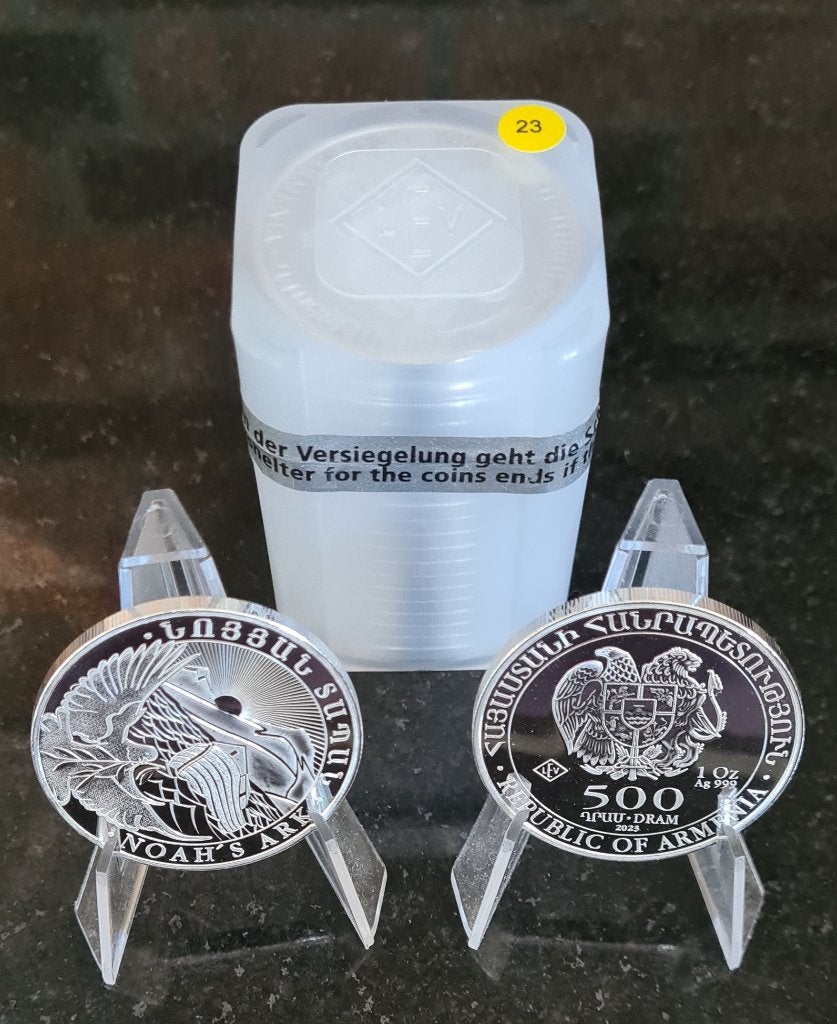 Tube Noah's Ark 20 x 1 oz .999 zilveren munten., Postzegels en Munten, Edelmetalen en Baren, Ophalen of Verzenden, Zilver