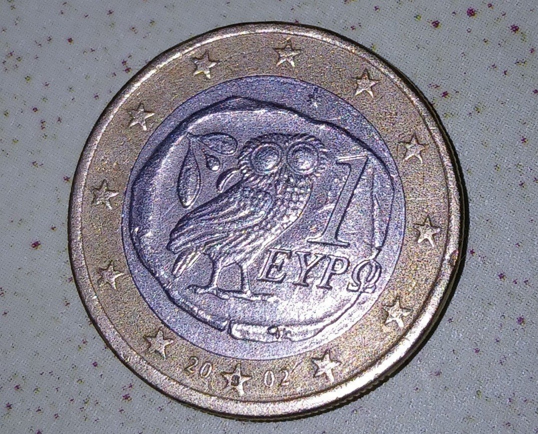 Griekse 1 Euro munt 2002 met uil - Zeldzaam verzamelobject, Ophalen of Verzenden, Griekenland, 1 euro, Losse munt