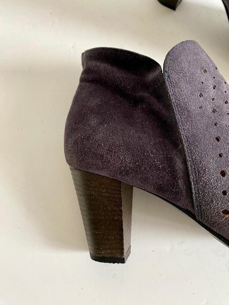 H212 Marjon Snieders maat 39 suede-leren enkel/lage laarsjes, Blauw, Zo goed als nieuw, Marjon Snieders, Ophalen of Verzenden