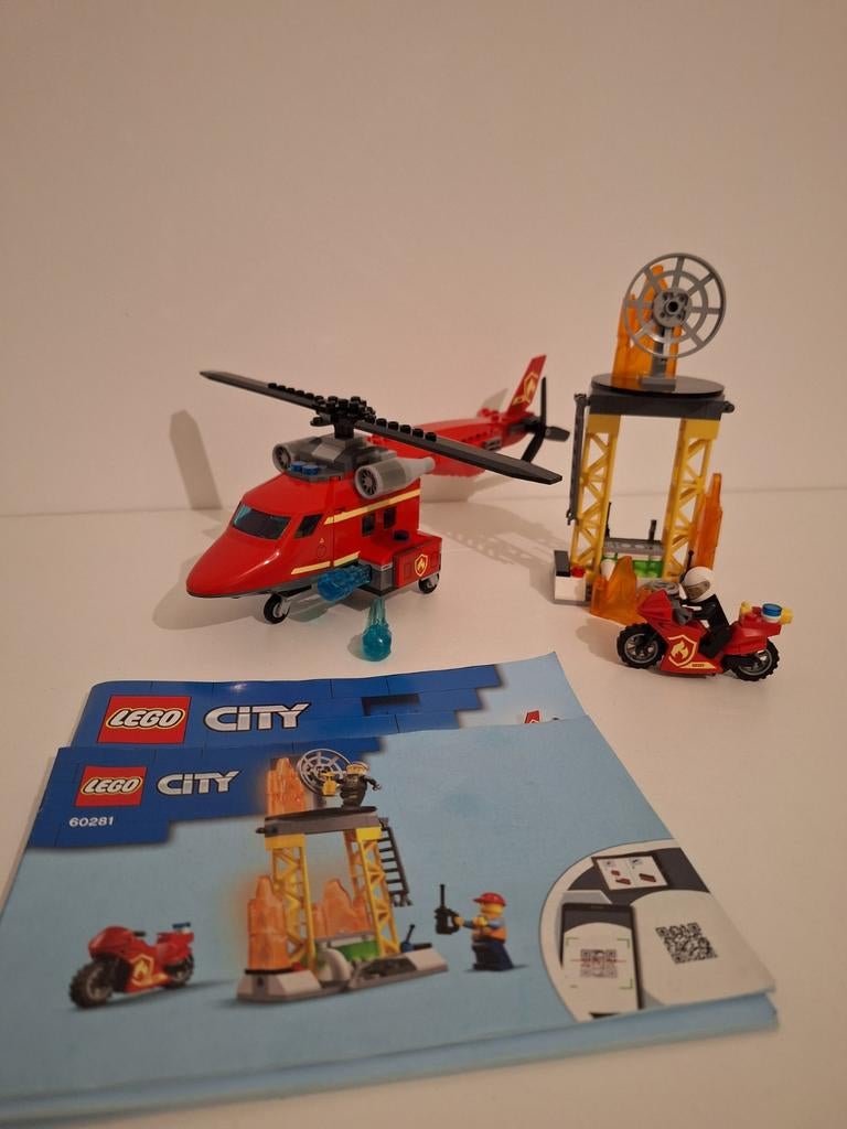 Lego city 60281 brandweer helikopter compleet met boekjes, Ophalen of Verzenden, Zo goed als nieuw, Complete set, Lego