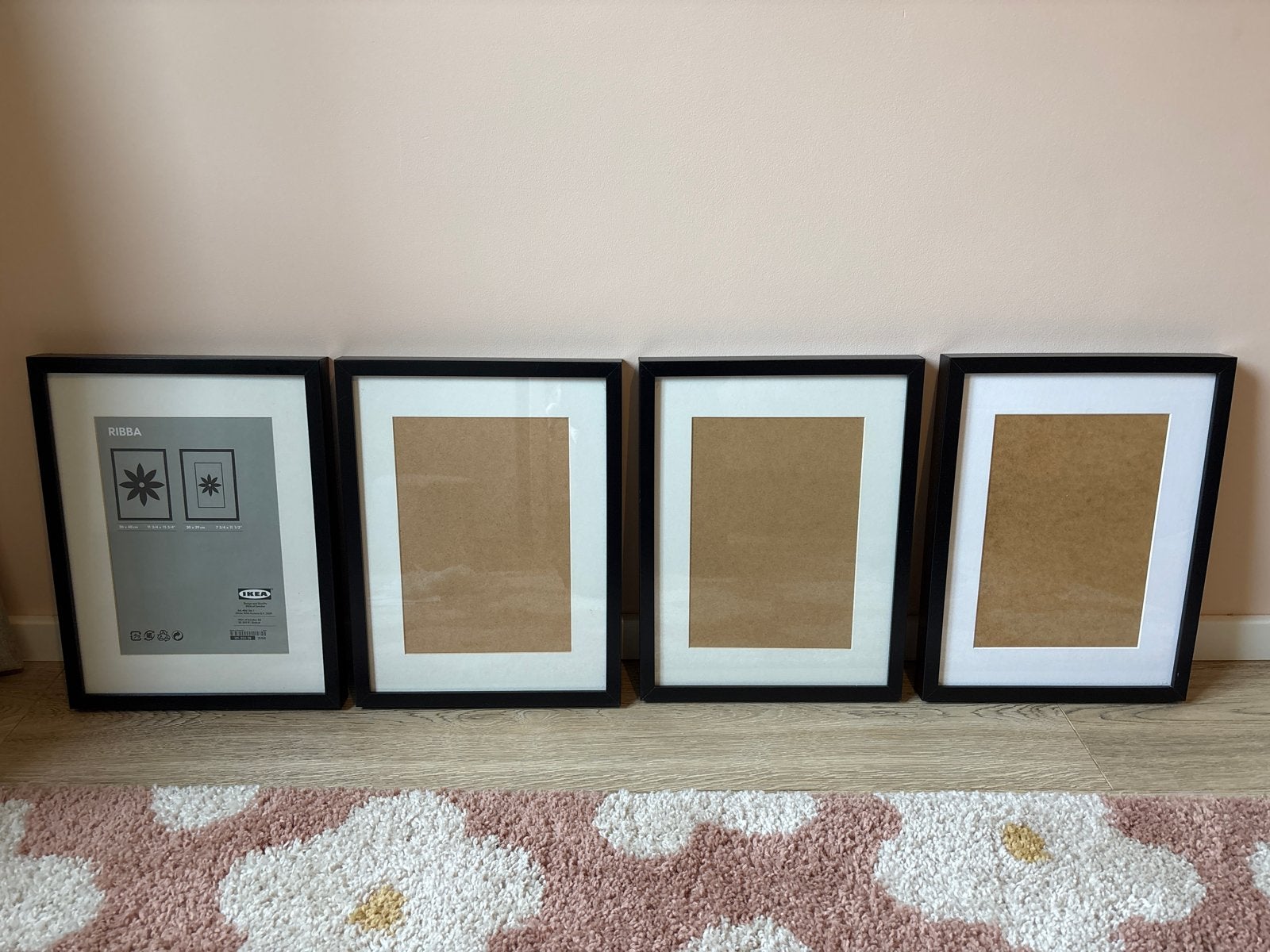 4x IKEA Ribba fotolijsten met passe-partout, Ophalen, Zo goed als nieuw, Fotolijst, Met glas