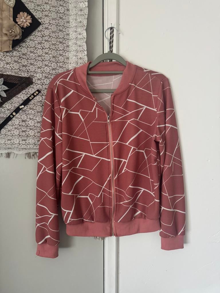Shein vest rits roze / wit M 38, Ophalen of Verzenden, Zo goed als nieuw, Maat 38/40 (M), Roze