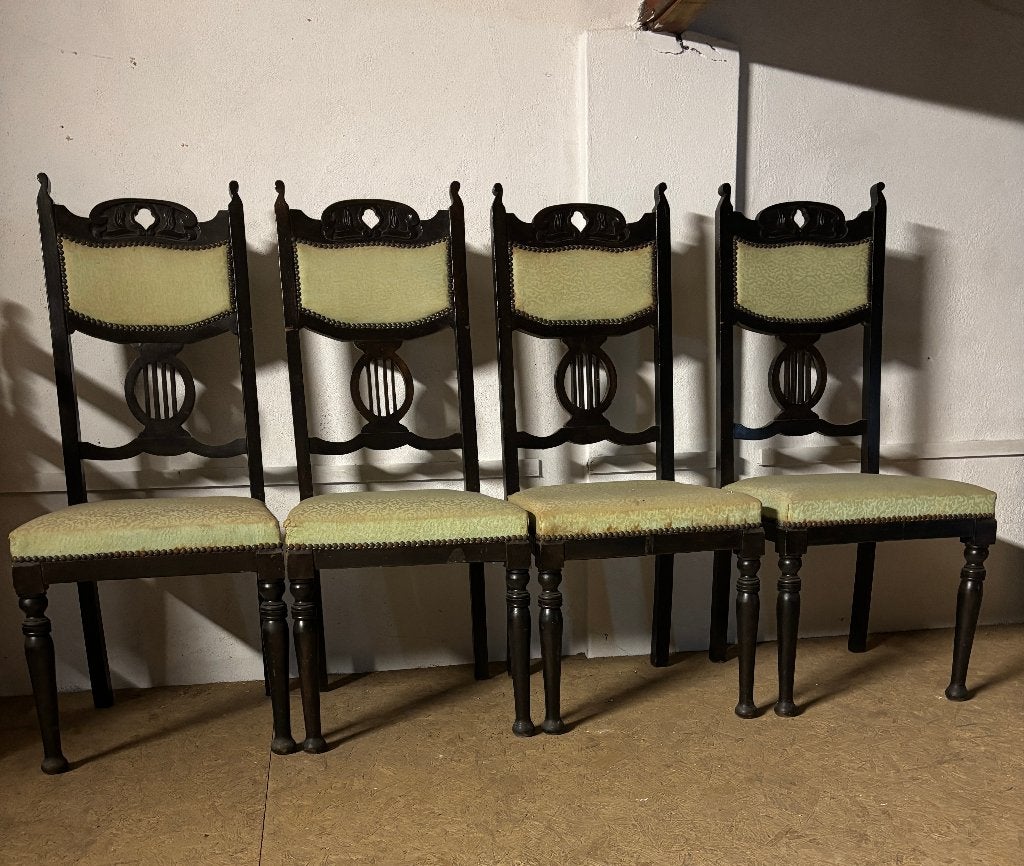 4 antieke eettafelstoelen, Huis en Inrichting, Stoelen, Ophalen, Gebruikt, Klassiek, Vier