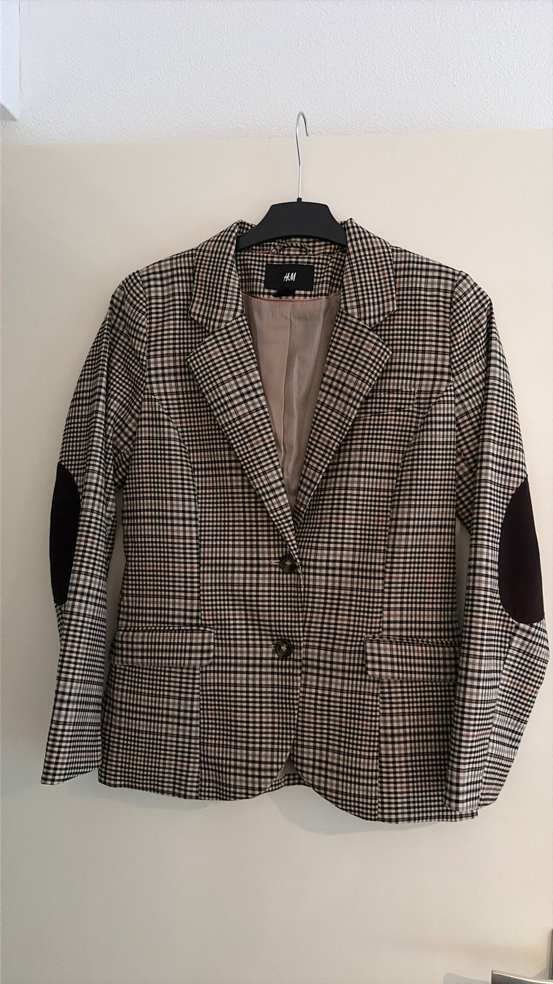 Geruite blazer in bruin tinten, Verzenden, Zo goed als nieuw, Maat 38/40 (M), Bruin