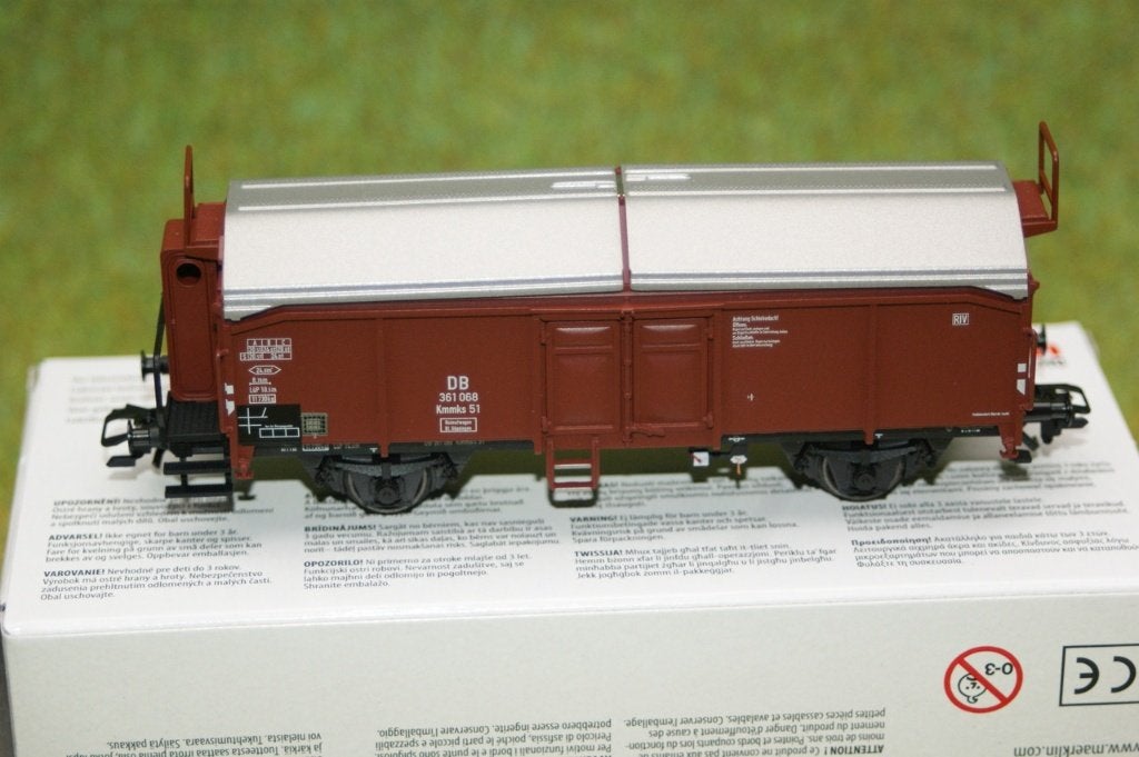 Märklin 00765-19 Schiebedachwagen Kmmks 51 met Remhuisje DB, Wisselstroom, Ophalen of Verzenden, Märklin, Nieuw