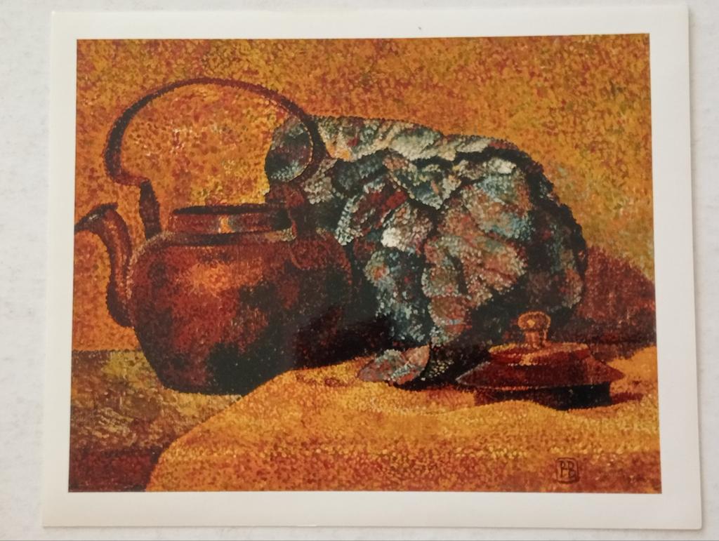 Hendrik Bremmer Stilleven met koperen pot en rode kool foto, Antiek en Kunst, Ophalen of Verzenden