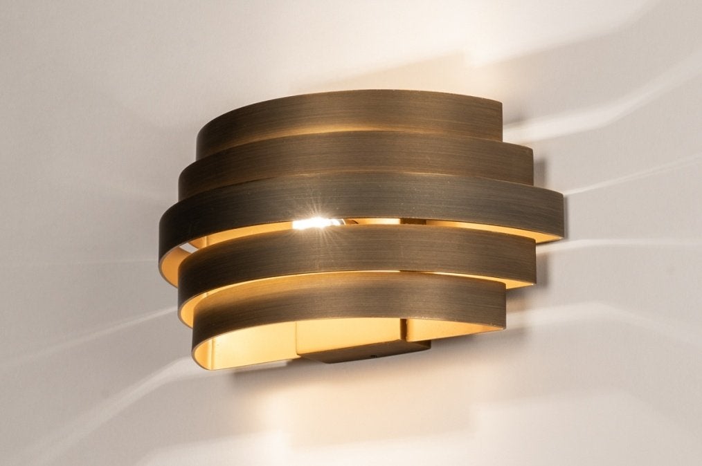 Grote wandlamp brons 25cm bed bank hoekbank dressoir lamp, Ophalen of Verzenden, Nieuw