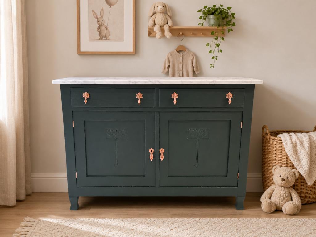 Antieke commode / kastje / dressoir met marmeren blad, 50 tot 70 cm, Zo goed als nieuw, 75 tot 100 cm, Voetruimte