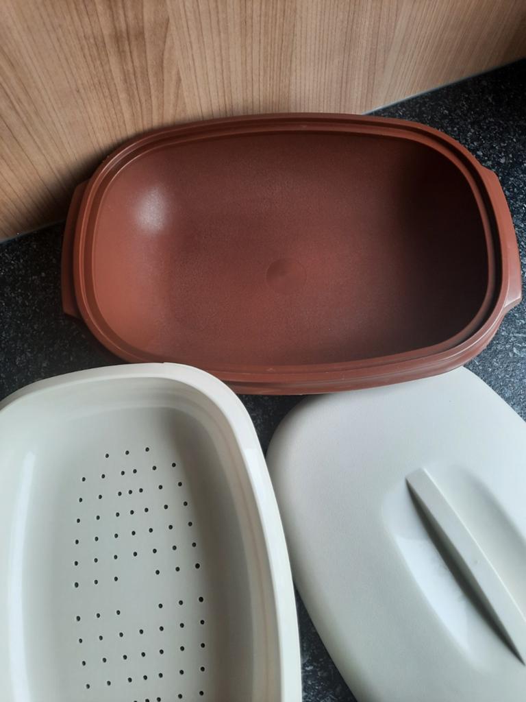 Tupperware serveerwonder aspergeschaal, Ophalen of Verzenden, Zo goed als nieuw, Bruin, Schaal